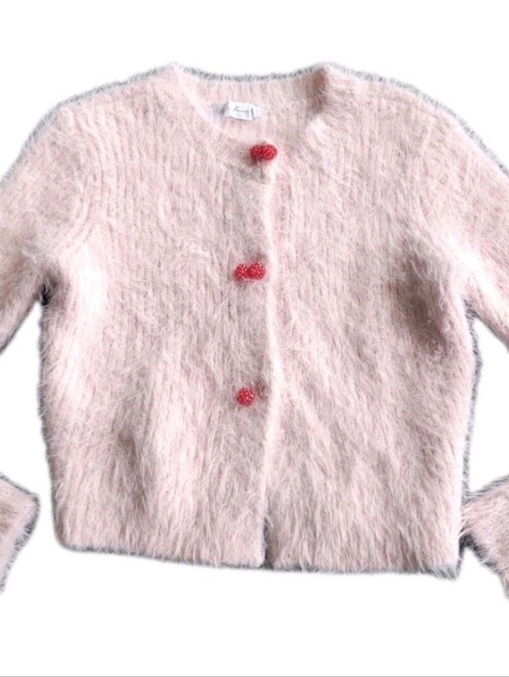 Nwot ALL IN FAVOR Pink Fuzzy Soft Short Crop Cardigan Nordstrom Sweater Sz Xs